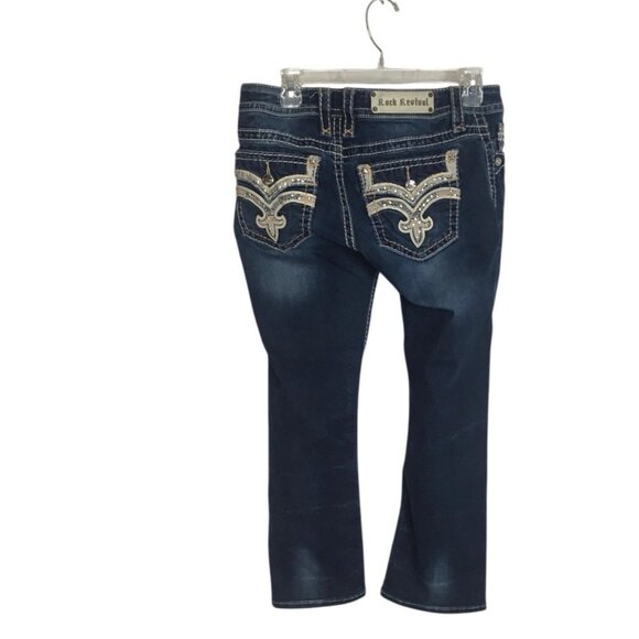 Rock Revival Jeans Womens 30 Iselin Capri Embellished Pockets Stretch E9439P - Picture 1 of 14